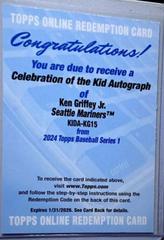 Ken Griffey Jr. #KIDA-KG15 Baseball Cards 2024 Topps Celebration of the Kid Autograph Prices