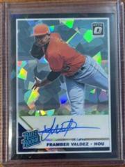 Framber Valdez [Cracked Ice Black] Baseball Cards 2019 Panini Donruss Optic Rated Rookie Signatures Prices