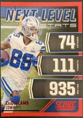 CeeDee Lamb [Red] Football Cards 2021 Panini Score Next Level Stats Prices