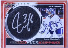 Jack Campbell Hockey Cards 2022 Upper Deck Trilogy Signature Puckstoppers Prices