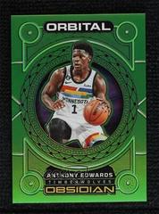 Anthony Edwards [Green Flood] #1 Basketball Cards 2022 Panini Obsidian Orbital Prices