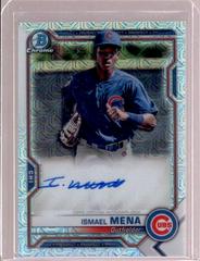 Ismael Mena [Orange Refractor] Baseball Cards 2021 Bowman Chrome Mega Box Mojo Autographs Prices