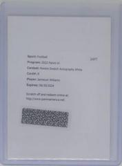 Jameson Williams [White] #RSA-JW Football Cards 2022 Panini XR Rookie Swatch Autographs Prices