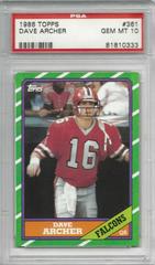 Dave Archer Football Cards 1986 Topps Prices
