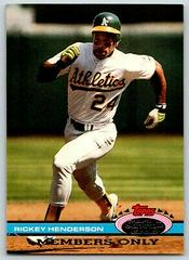 Rickey Henderson [11th Time A. L. Theft Ldr.] Baseball Cards 1991 Stadium Club Members Only Prices