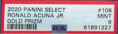 Ronald Acuna Jr. [Gold] #106 Baseball Cards 2020 Panini Select Prices