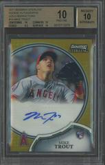 Mike Trout [Gold Refractor] #19 Baseball Cards 2011 Bowman Sterling Rookie Autographs Prices