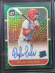 Dylan Carlson [Green Mojo] #87RR-DC Baseball Cards 2021 Panini Donruss Optic Retro 1987 Rated Rookie Signatures Prices