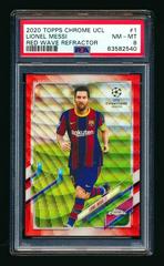 Lionel Messi [Red Wave] Soccer Cards 2020 Topps Chrome UEFA Champions League Prices