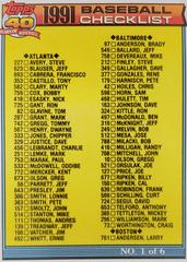 Checklist 1 [Phil Bradley #717] Baseball Cards 1991 Topps Prices