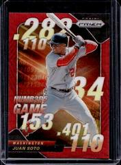 Juan Soto [Red Wave] Baseball Cards 2020 Panini Prizm Numbers Game Prices