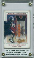 Adrian Peterson #125 Football Cards 2002 Fleer Authentix Prices