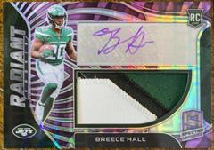 Breece Hall [Neon Purple] #RAD-BHA Football Cards 2022 Panini Spectra Radiant Rookie Patch Signatures Prices