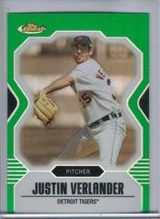 Justin Verlander [Green Refractor] #75 Baseball Cards 2007 Finest Prices