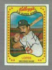 Davey Lopes #29 Baseball Cards 1981 Kellogg's Prices