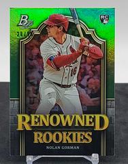 Nolan Gorman [Green] #RR-11 Baseball Cards 2023 Bowman Platinum Renowned Rookies Prices