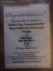 Pete Alonso [Autograph] #FD-PA Baseball Cards 2023 Topps Father’s Day Commemorative Team Patch Prices
