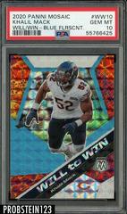 Khalil Mack [Blue Fluorescent] #WW10 Football Cards 2020 Panini Mosaic Will to Win Prices