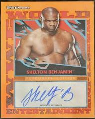Shelton Benjamin [Orange] #A-SBE Wrestling Cards 2021 Topps Slam Attax Chrome WWE Autographs Prices