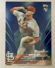 Jack Flaherty [Blue Foil] #130 Baseball Cards 2018 Topps Opening Day Prices
