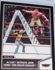 AJ Lee Betrays John Cena for Dolph Ziggler [Silver] Wrestling Cards 2013 Topps Best of WWE Prices