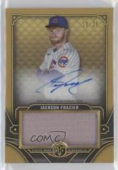Jackson Frazier [Gold] #ASJR-CF Baseball Cards 2022 Topps Triple Threads Single Jumbo Relics Autographs Prices