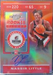 Nassir Little [Autograph Red] Basketball Cards 2019 Panini Contenders Optic Prices