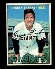 Herman Franks #116 Baseball Cards 1967 O Pee Chee Prices