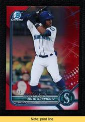 Julio Rodriguez [Red Refractor] Baseball Cards 2022 Bowman Chrome Prospects Prices