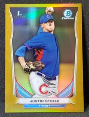 Justin Steele [Chrome Gold Refractor] Baseball Cards 2014 Bowman Draft Picks Prices