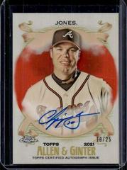 Chipper Jones [Orange Refractor] #AGA-CJ Baseball Cards 2021 Topps Allen & Ginter Chrome Autographs Prices