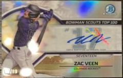 Zac Veen [Autograph] #BTP-17 Baseball Cards 2023 Bowman Scouts Top 100 Prices