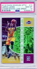LeBron James [Lime Green] #10 Basketball Cards 2019 Panini Donruss Optic Winner Stays Prices