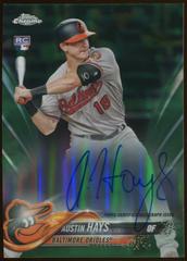 Austin Hays [Green Refractor] #RA-AH Baseball Cards 2018 Topps Chrome Rookie Autograph Prices