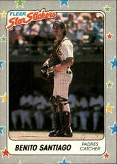 Benito Santiago #125 Baseball Cards 1988 Fleer Star Stickers Prices