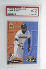 Barry Bonds #190 Baseball Cards 1994 Upper Deck Fun Packs Prices