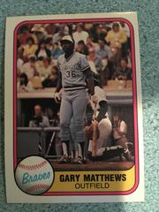 Gary Matthews [No Finger on Back] #251 Baseball Cards 1981 Fleer Prices