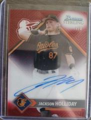 Jackson Holliday [Red] #STA-JH Baseball Cards 2023 Bowman Sterling Tek Autographs Prices