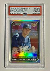 Clayton Kershaw [Refractor Autograph] Baseball Cards 2008 Bowman Chrome Draft Prices