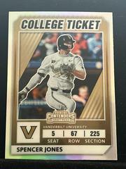 Spencer Jones [Holo] #27 Baseball Cards 2022 Panini Elite Extra Edition College Tickets Optic Prices