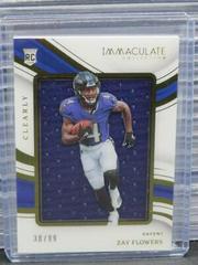 Zay Flowers #20 Football Cards 2023 Panini Immaculate Clearly Immaculate Rookie Jersey Prices
