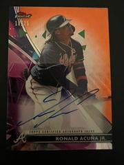 Ronald Acuna Jr. [Orange Wave Refractor] #FA-RAJ Baseball Cards 2021 Topps Finest Autographs Prices