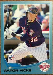 Aaron Hicks [Blue Border] #346 Baseball Cards 2013 Topps Prices