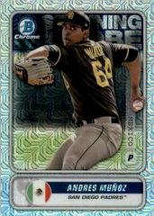 Andres Munoz [Gold Refractor Mega Box Mojo] Baseball Cards 2020 Bowman Chrome Spanning the Globe Prices
