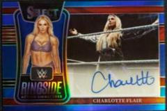 Charlotte Flair [Blue Prizm] Wrestling Cards 2022 Panini Select WWE Ringside Action Signatures Prices