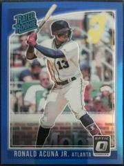 Ronald Acuna Jr. [Blue] #63 Baseball Cards 2018 Panini Donruss Optic Prices