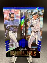 Alex Rodriguez, Ken Griffey Jr. [Spectrum Blue] #HD-KA Baseball Cards 2022 Panini Absolute Historical Duals Prices