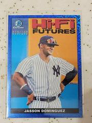 Jasson Dominguez [Blue Refractor Mega Box Mojo] #HIFI-11 Baseball Cards 2022 Bowman Hi Fi Futures Prices