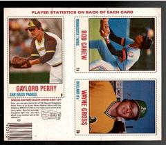Gaylord Perry, Rod Carew, Wayne Gross [Hand Cut Panel] Baseball Cards 1978 Hostess Prices