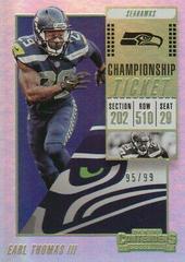Earl Thomas III [Championship Ticket] #12 Football Cards 2018 Panini Contenders Prices